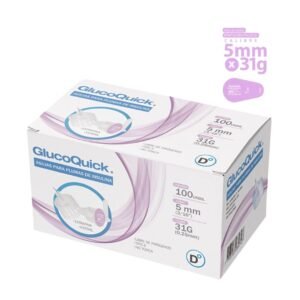 Caja de agujas para esfero o pluma de insulina 5mm 31G universales.