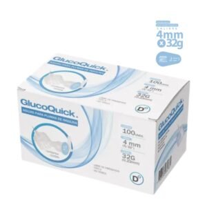 Caja de agujas para esfero o pluma de insulina 4mm 32G universales.