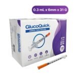 Caja por 100 jeringas para insulina GlucoQuick 0.3ml 31G x 6mm