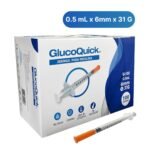 Caja por 100 jeringas para insulina GlucoQuick 0.5ml 31G x 6m