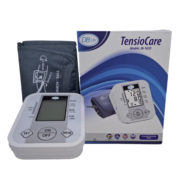 Tensiómetro digital de brazo TensioCare JN-163D para medir presión arterial